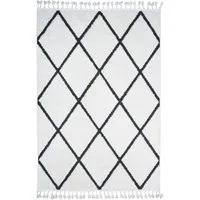 Consilio Concept Designteppich BERBER Teppich Wohnzimmer ivory creme weiß kurzflor Fransen Skandi