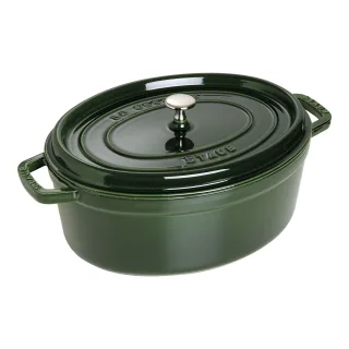 Staub La Cocotte Cocotte 31 cm, oval, Basilikum-Grün, Gusseisen