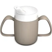 Ornamin Schnabelbecher 2-Henkel-Becher mit Trink-Trick und Schnabelaufsatz/ Trinkaufsatz, 2-tlg., Kunststoff, Trinkhilfe l Alltagshilfe l Schnabeltasse l BPA-frei l Made in Germany