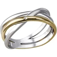 Firetti Fingerring Schmuck Geschenk Silber 925 Silberring Ring Bicolor, mit Zirkonia (synth)