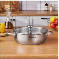 Karaca Kasserolle Karaca Elite Edelstahl-Kasserolle Flach 26 cm 3,4 L