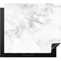 MuchoWow Herd-Abdeckplatte Marmor - Grau - Weiß - Drucker Marmor, Vinyl, (1 tlg), Abdeckplatte für Ceranfeld, Herd Inductionsmatte, 60x50 cm