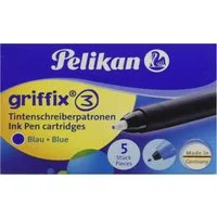 Pelikan Kugelschreiber Pelikan Griffix Tintenschreiber-Patronen Blau - 5er Pack für perfektes