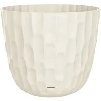 Engelland Blumentopf Pflanztopf mit Untersetzer & Bewässerungssystem (Vorteils-Set, 1 St., robuster PP-Kunststoff), Übertopf, Hammerschlag-Optik, Innen- & Außen, Wasserspeicher, rund