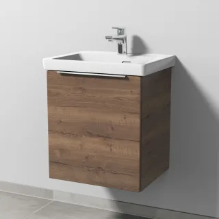 Sanipa 3way Waschtischunterbau zu Villeroy & Boch Subway 3.0 Waschtisch mit 1 Tür, Eiche-Tabak UM84450
