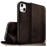 Nalia Smartphone-Hülle Apple iPhone 15 15,5 cm (6,1 Zoll), Echt Leder Etui / Standfunktion Kickstand / RFID Schutz Handyhülle