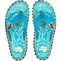 Gumbies Original Kids in Turquoise T-Strap-Zehentrenner aus recycelten Materialien hergestellt, stabile Gummisole