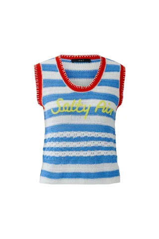 Oui - Stricktop lt blue rose - Gr. - 42
