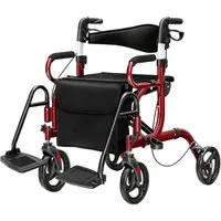 COSTWAY Rollator, mit Tasche, Bremse & Stockhalter, faltbar, höhenverstellbar