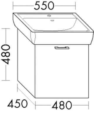 Burgbad Waschtischunterschrank System 30 Preisgruppe 4 Sana 480x480x450 Steingrau Hochglanz WWJG048F6564
