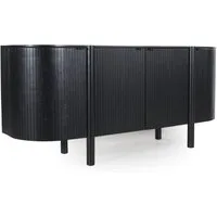 CASA DOMA Sideboard Tarifa, Kommode, Stauraum, 4 Türen, Massivholz, Mangoholz, schwarz, Pill-Shape-Form, vier Schaniertüren