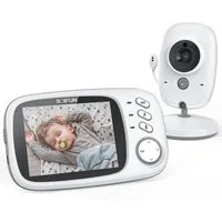 Boifun Babyphone Babyphone mit Kamera 3,2 Zoll Video babyphone Babyphone Nachtsicht, 2.4 GHz Babyfon Kamera Baby Kamera Video Baby Monitor VOX-Modus, 1-tlg., Gegensprechfunktion 8 Schlafliede HD LCD-Bildschirm, Fütterungserinnerung,Temperaturerfassun