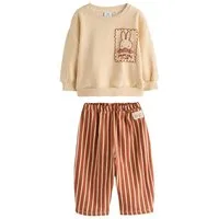 Next Sweatanzug Sweatshirt und Hose mit weitem Bein, Set (2-tlg)