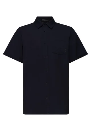 Street One - Bedford Hemd mit Kurzarm und Tasche blau - Gr. - XL