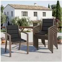 HOMALL Gartenstuhl Stapelbare Aluminiumstühle Outdoor Stühle 2/4/6er Set, Bis 160kg (Gewicht ca. 3,5 kg, erhältlich in drei Farben, geeignet für Camping, Pool, Grillszenarien (ohne Tisch), 6 St)