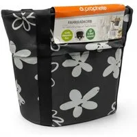 Prophete Fahrradkorb 5405 Fahrradkorb City - Tasche inkl. Halter, Schwarz BLUMEN Motiv