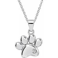 Goldene Hufeisen Kette mit Anhänger Tierpfote Pfötchen Anhänger mit Halskette aus 925 Sterling Silber (2-tlg, inkl. Etui), Rhodiniert