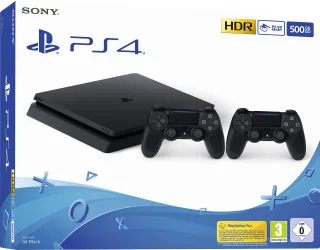 Sony PlayStation 4 Slim 500GB [F-Chassis inkl. zwei DualShock-Controller] schwarz