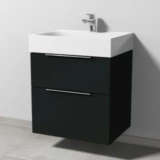 Sanipa 3way Waschtischunterbau zu Kaldewei Silenio Waschtisch mit 2 Auszügen, Vulkan-Matt UP4551V