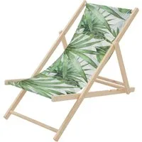 ECD Germany Gartenliege Holz Liegestuhl Beachstuhl klappbarer Strandstuhl Strandliege Liege, 1 St., Sonnenliege mit 3-Fach verstellbarer Rückenlehne Relaxliege bis 120kg