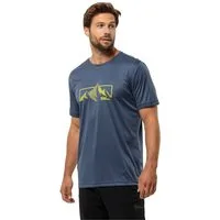 Jack Wolfskin T-Shirt Peak Graphic (atmungsaktiv, geruchshemmend) skyblau Herren