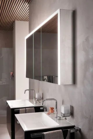 emco LED-Lichtspiegelschrank Prime 3 Aufputz, 600 mm, 2-türig Rückwand verspiegelt,949707202 949707202