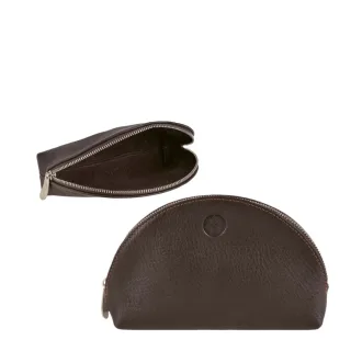 Kosmetiktasche handlich Leder mocca 16x10cm | Sonnenleder Julier. Ein kompakter Organizer für Kosmetik und Kleinteile in Ihrer Handtasche.