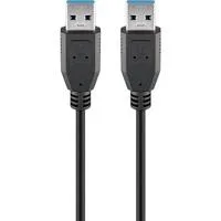 USB 3.2 Gen 1 Kabel, USB-A Stecker > USB-A Stecker schwarz, 1,8 Meter