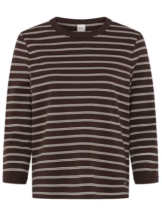 BRAX - Gestreiftes Langarmshirt braun - Gr. - 38