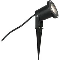 Qazqa Gartenstrahler Basic, Dimmbar, LED wechselbar, Kaltweiß, QAZQA Garten Erdspieß­leuchte, gu10, Schwarz, Aluminium, Modern