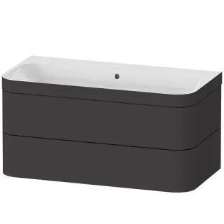 Duravit Happy D.2 Plus c-bonded Set wandhängend Graphit Supermatt 975x490x480 mm - HP4638N8080 HP4638N8080