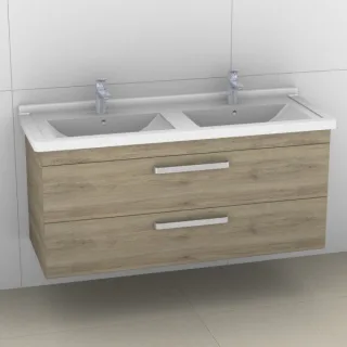 Artiqua 411 Waschtischunterschrank für Starck 3 033213 Sanremo Eiche quer NB, 411-WU2L-D11-7145-428 411-WU2L-D11-7145-428