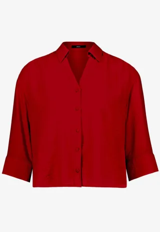 zero - Bluse mit 3/4-Ärmeln rot - Gr. - 40
