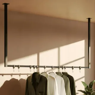 CLP Kleiderständer, Schwarz, Metall, 120x80x7 cm, Garderobe, Garderobenständer