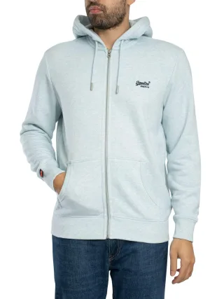Superdry Essential Logo-Kapuzenpullover Mit Reißverschluss, Grau