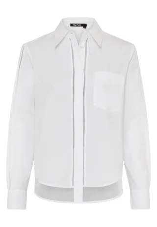 Marc Aurel - Hemdbluse mit transparenten Einsätzen white - Gr. - 38