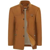 Allthemen Kurzmantel Herren Wollmix Wintermantel mit Stehkragen Winterjacke Kontrastfarbe