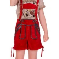 Isar-Trachten Lederhose Lederhose Kinder - JASCHA - rot