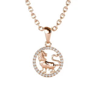 Anhänger mit Sternzeichen Löwe - Roségold und Kristall