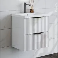 duschspa Waschtisch Waschbecken mit Unterschrank Badmöbel Set Hängeschrank, mit Griffe, 50/60/80/100 cm