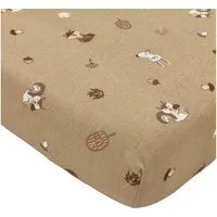 Meyco Baby Spannbettlaken Forest Animals Sand, Jersey, Gummizug: Rundum, (1 Stück), 40x80/90cm