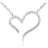 LUISIA® Kette mit Anhänger Filigrane Halskette mit geschwungenem Herz - 925 Silber mit Zirkonia (inkl. Schmuckbox)