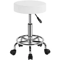 Yaheetech Drehhocker Barhocker Höhenverstellbarer Barstuhl mit Rollen, 50,5 cm – 65 cm H Arbeitshocker mit Drehbarer Sitzfläche