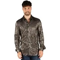 thetru Kostüm Disco Dancer Hemd gold, Eleganz mit Glanz: schillerndes Shirt für Herren