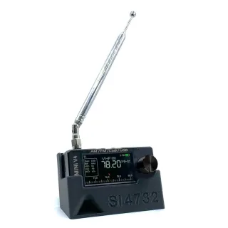 AMNVOLT V4 ATS Mini SI4732 Radio + Bracket 3D Printed Stand ALL Band DSP Radio FM AM SSB LSB USB Receiver built-in Hi-Z