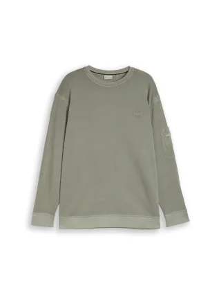 Tom Tailor - Plus Size - Sweatshirt mit Ärmeltasche greyish shadow olive - Gr. - 3XL