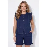 Angel of Style Steppweste Jeans-Weste Stretchdenim Schulterüsche