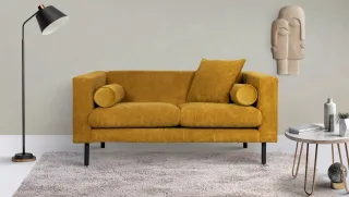 Home affaire 2-Sitzer "Lillibeth Designsofa mit Wellenunterfederung, Maße B/T/H: 155/74/83 cm" Zierkissen als Wendekissen, in Samtoptik oder Cord