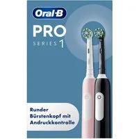 Oral-B Elektrische Zahnbürste PRO Series 1 Doppelpack, Aufsteckbürsten: 2 St., Drucksensor