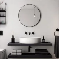 JOULISE Wandspiegel Spiegel rund, Badezimmerspiegel 50/60/70 cm, Aluminiumrahmen, Modern, verzerrungsfrei, einfache Montage, bruchsicher, top Qualität
